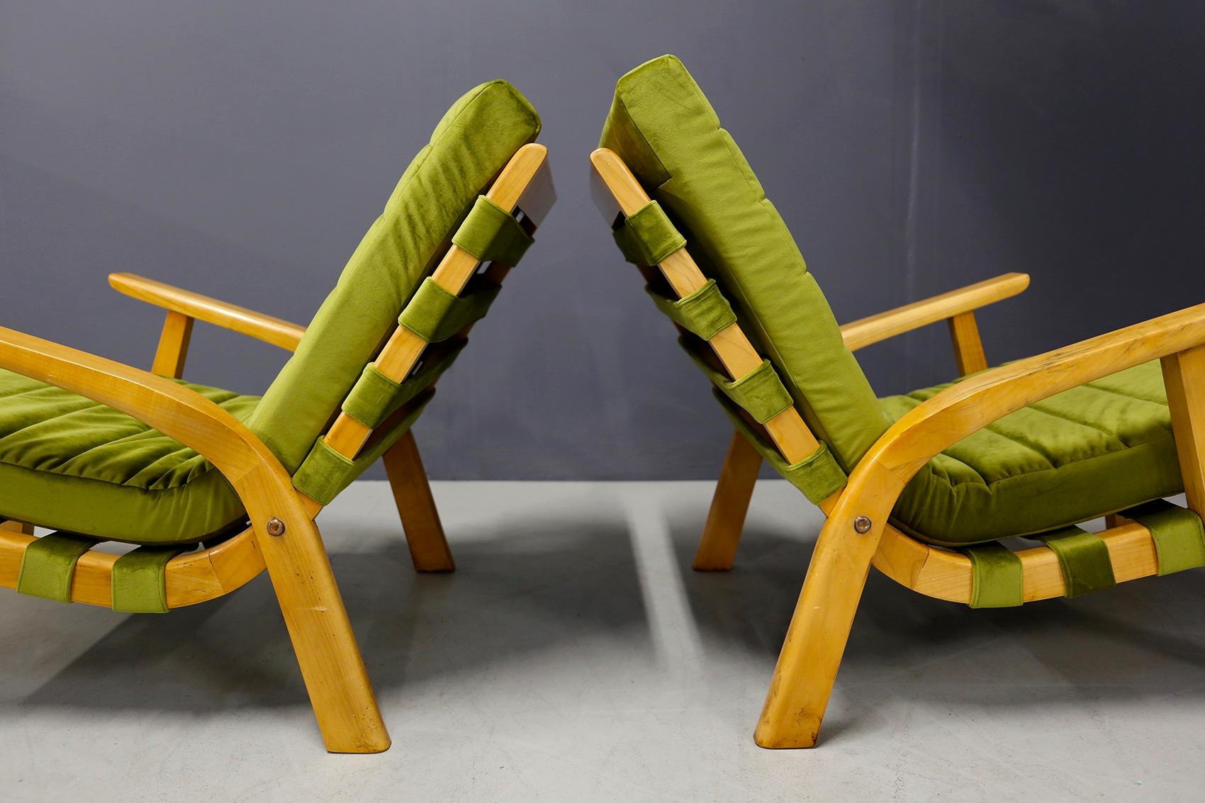 Pair of Midcentury Armchairs Gustavo Pulitzer and Giorgio Lacht, 1930s For Sale 2