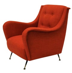 Pair of Midcentury Armchairs in Burnt Orange