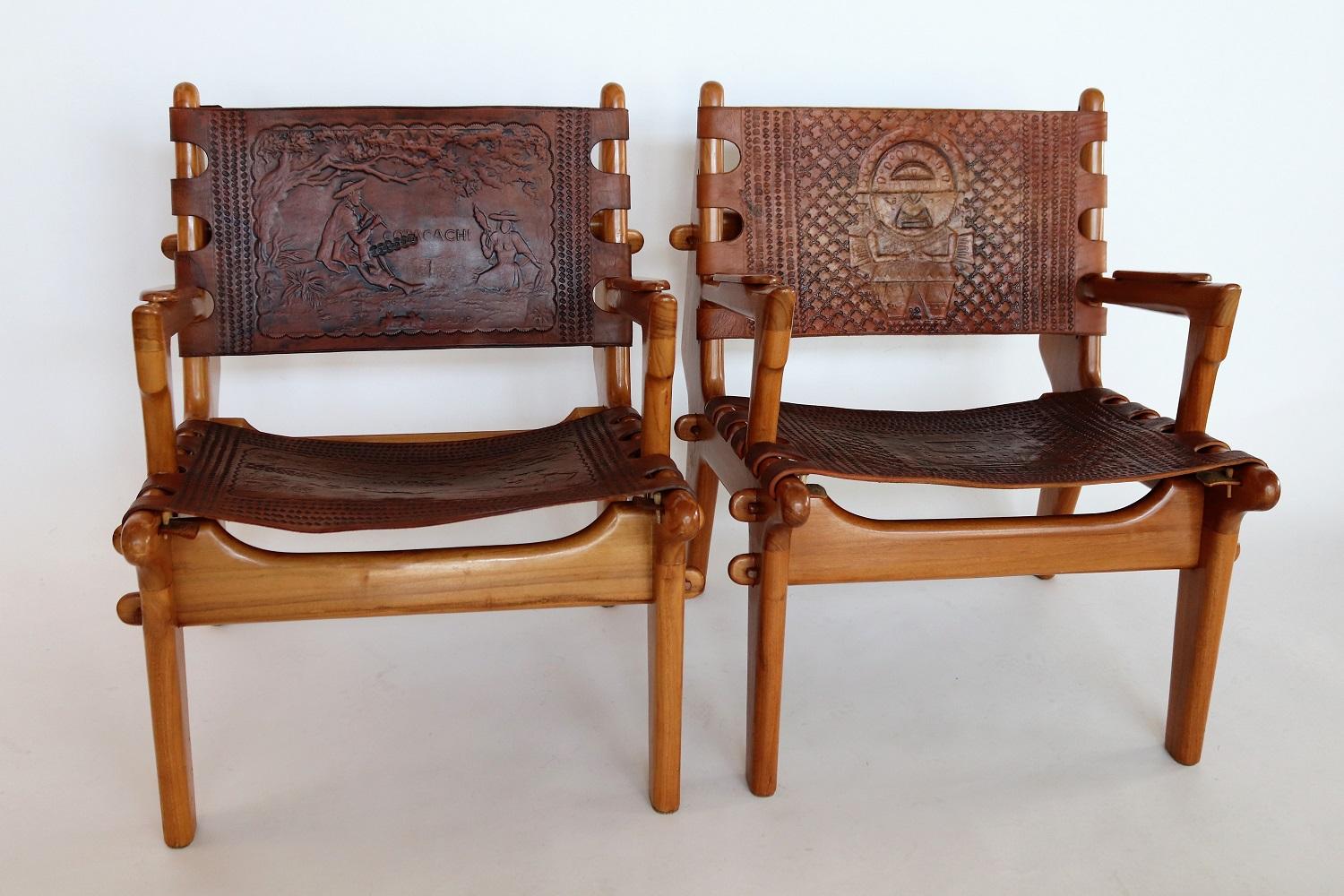 Ecuadorean Midcentury Armchairs or Lounge Chairs by Angel Pazmino, 1960s, Set of Two