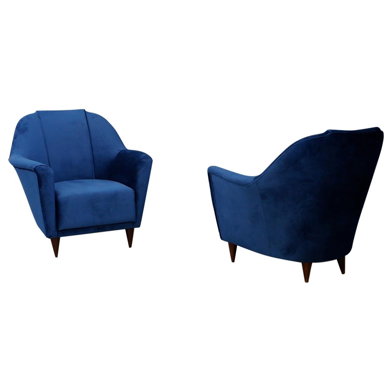 Pair of Midcentury Armchairs attributed to Ico Parisi for Ariberto Colombo, 1950