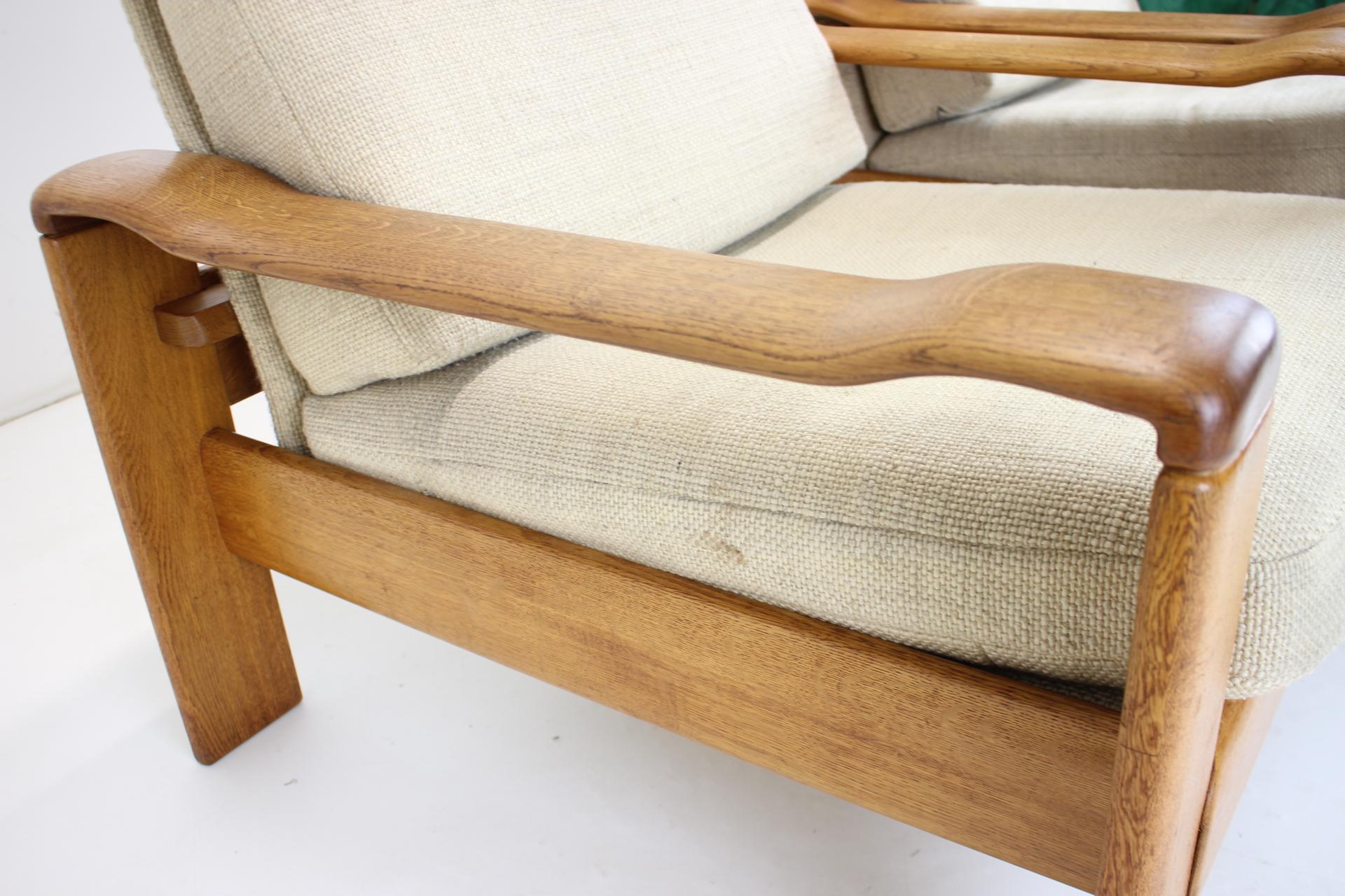 Wood Pair of Midcentury Armchairs, Scandinavian, 1960s For Sale