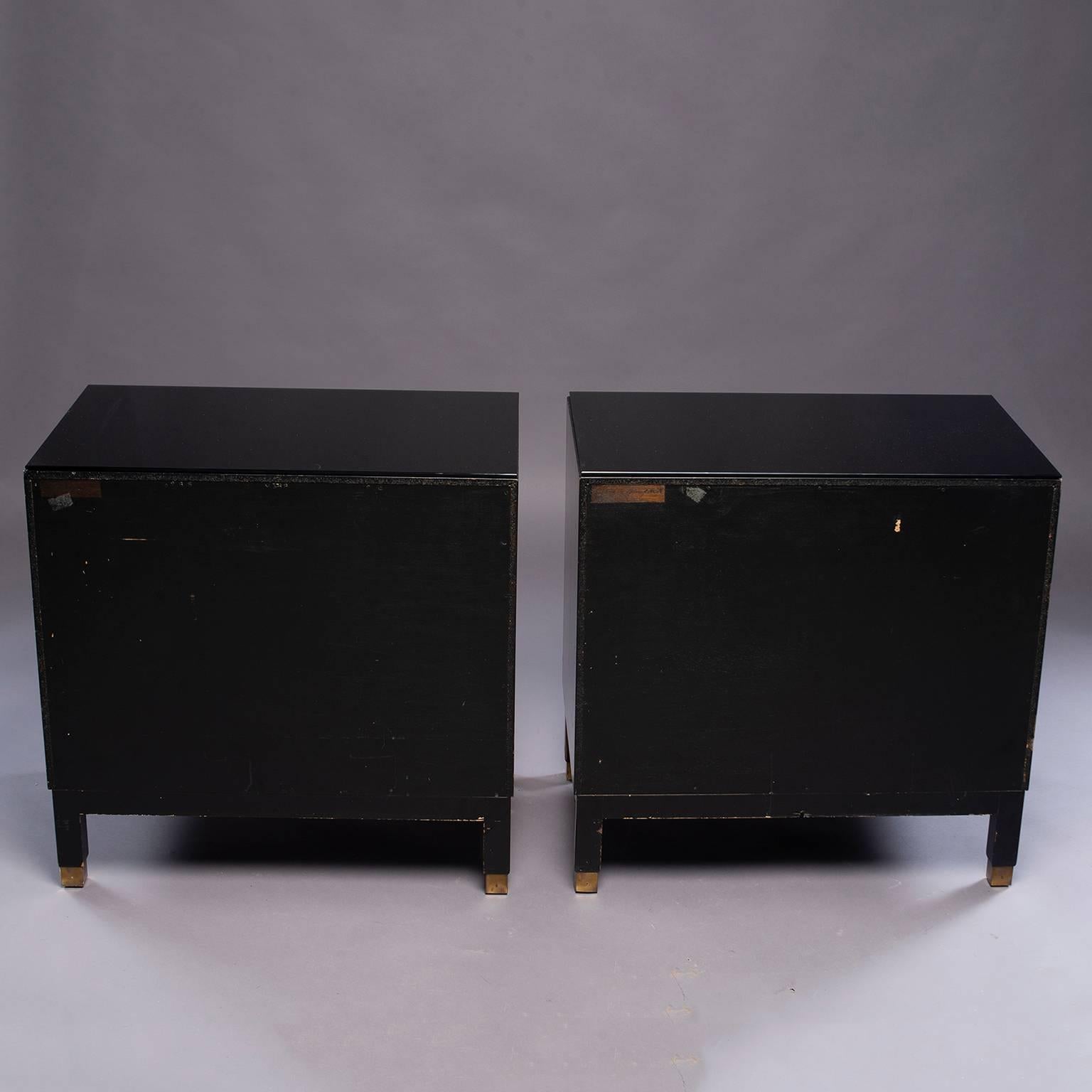 Pair of Midcentury Asian Style Three Drawer Chests 2