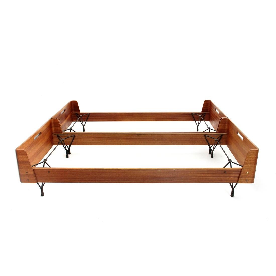 Mid-20th Century Pair of Midcentury Bed by Gastone Rinaldi for RIMA, 1950s