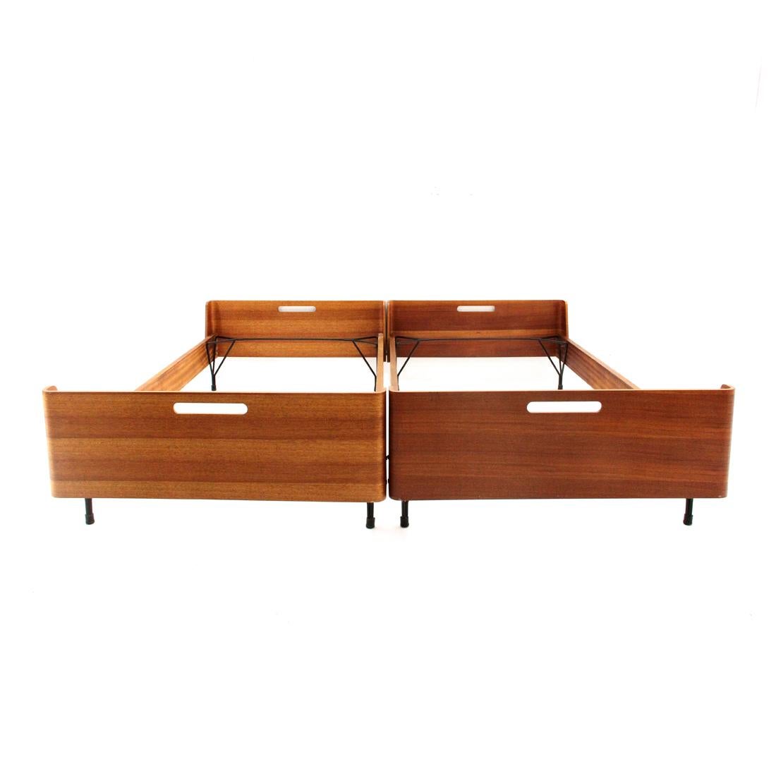 Pair of Midcentury Bed by Gastone Rinaldi for RIMA, 1950s (Metall)