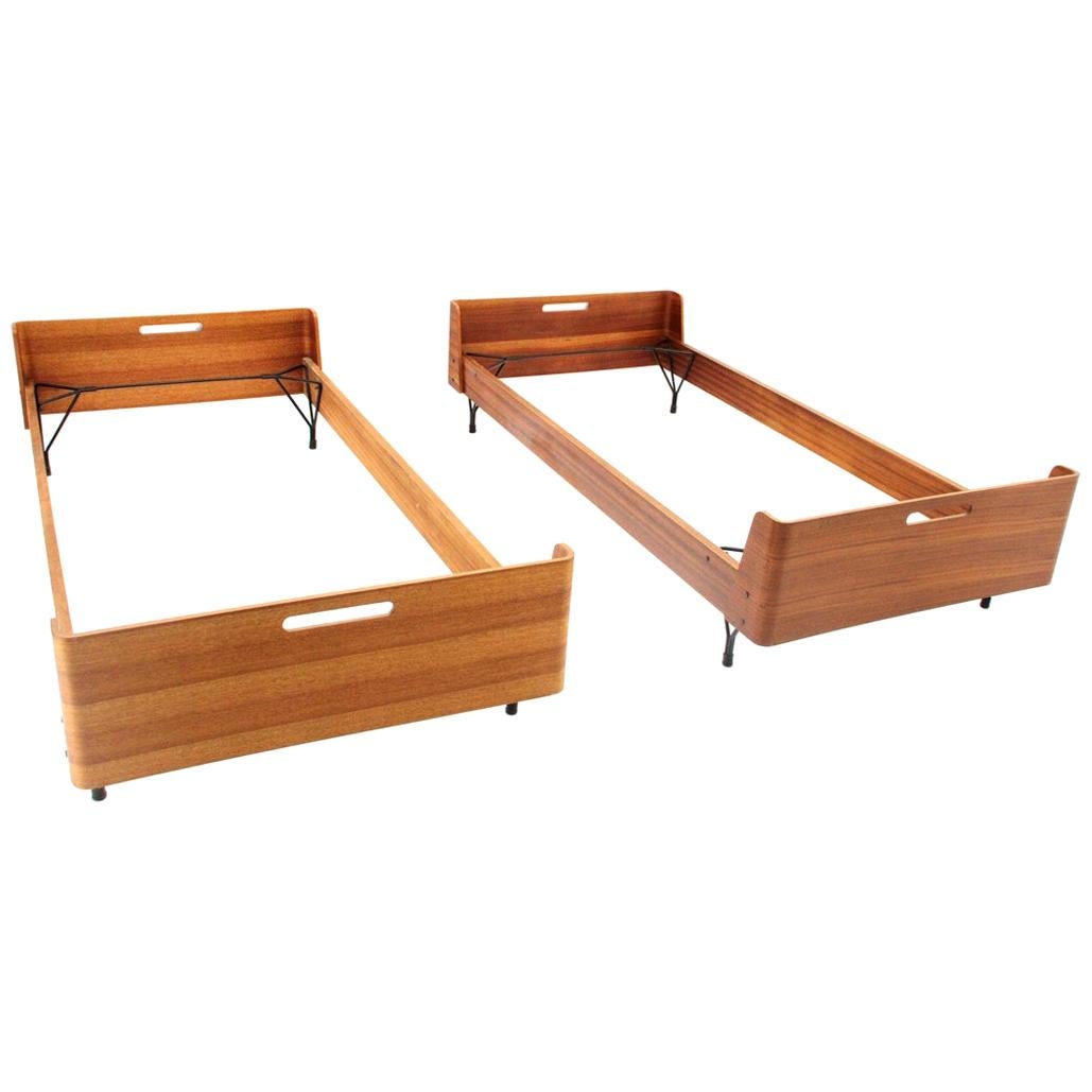 Pair of Midcentury Bed by Gastone Rinaldi for RIMA, 1950s