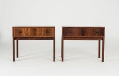 Pair of Midcentury Bedside Tables from Firma Glas & Trä