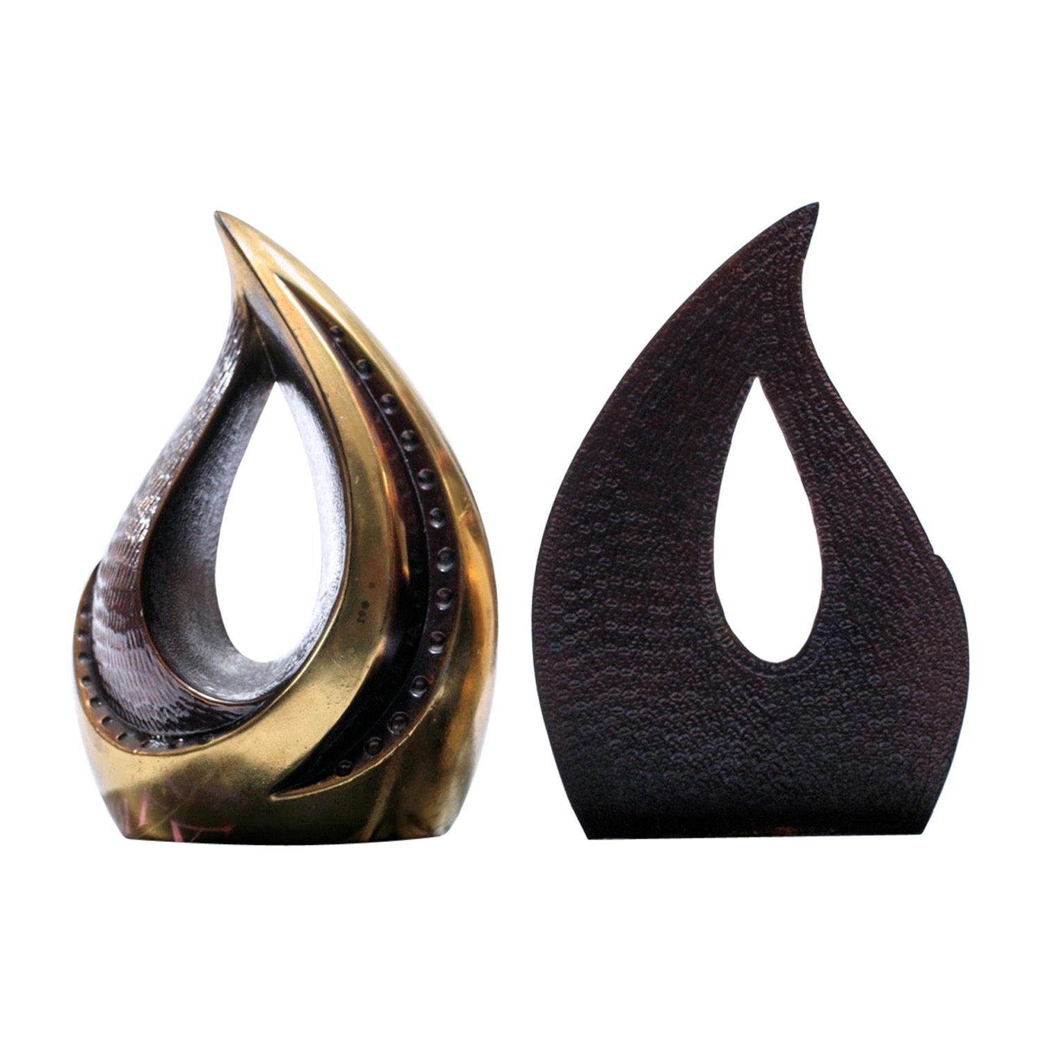 Pair of Midcentury Ben Seibel Sculptural Brass Bookends