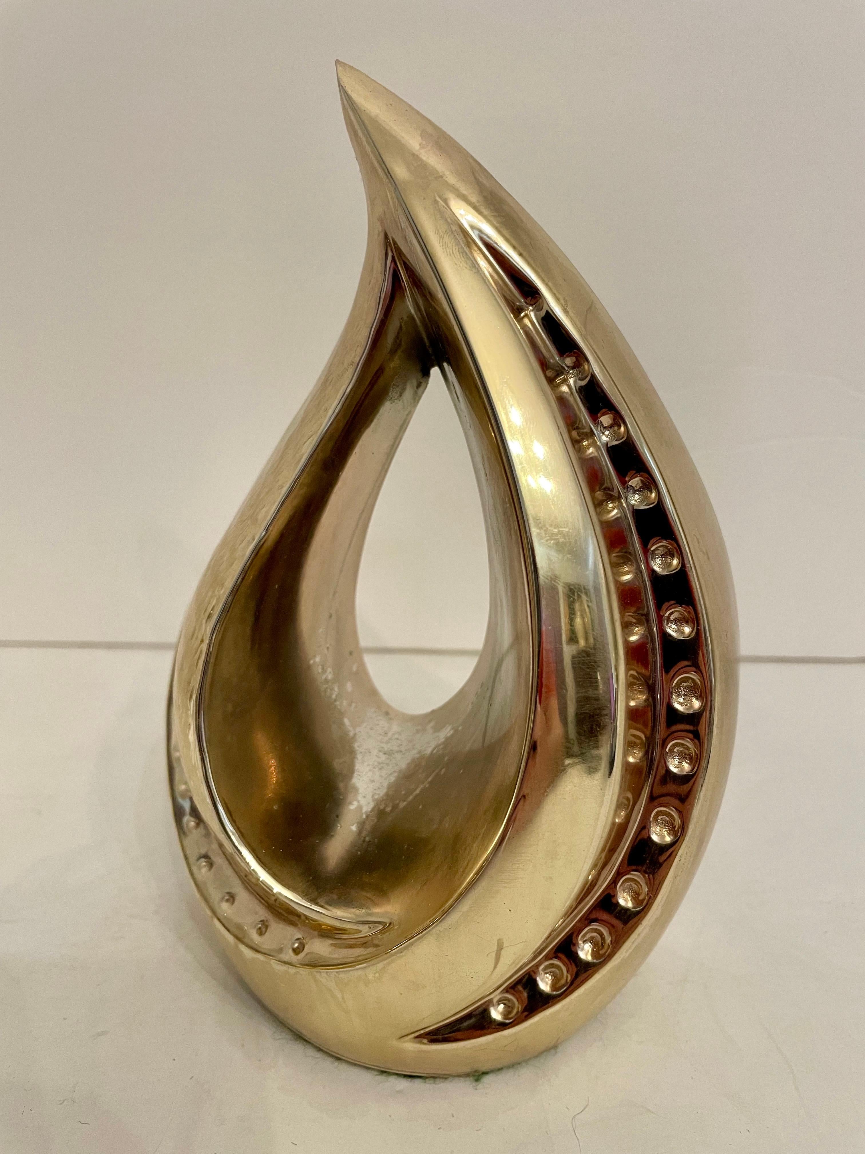 Pair of Midcentury Ben Seibel Sculptural Flame Bookends In Good Condition For Sale In New York, NY