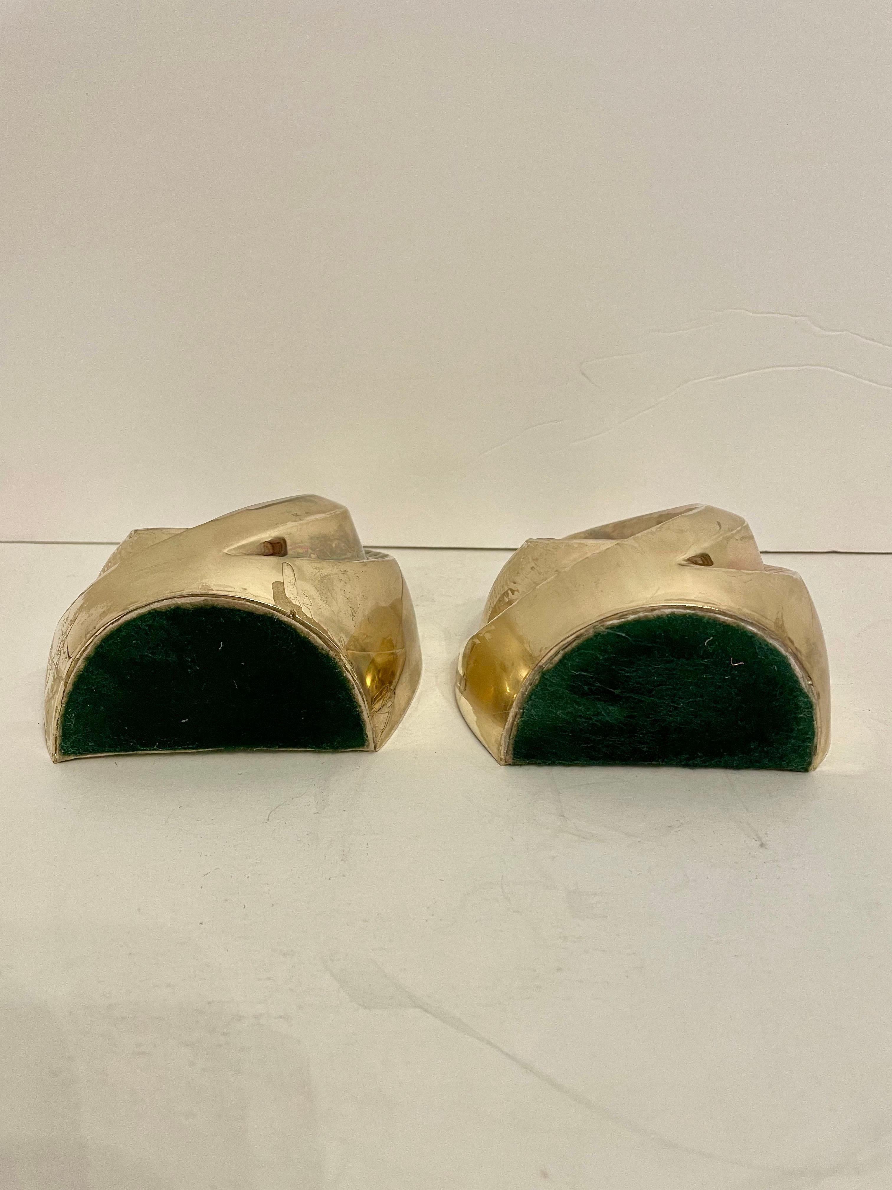 Pair of Midcentury Ben Seibel Sculptural Flame Bookends For Sale 1