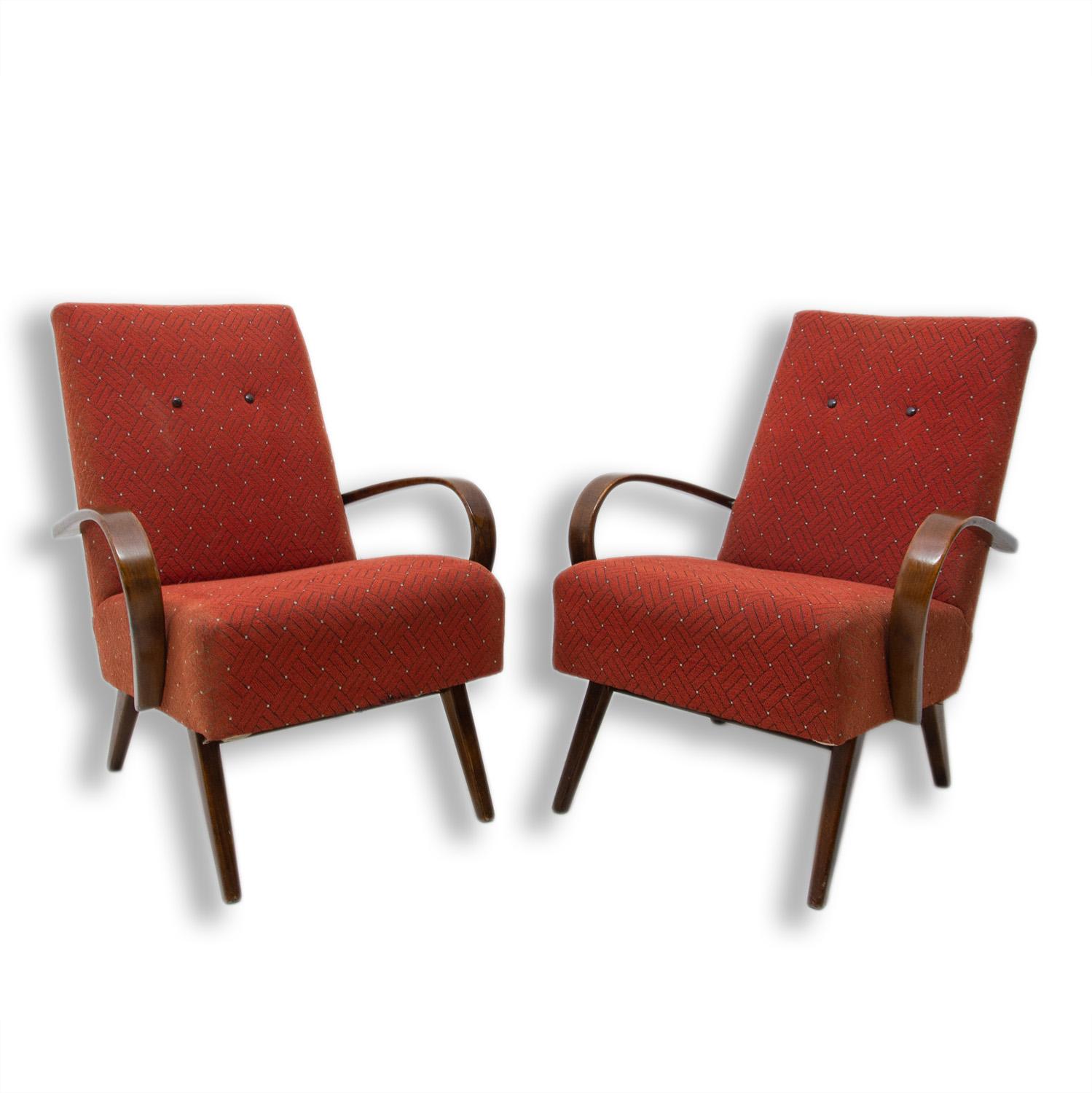 These bentwood armchairs were designed by Jaroslav Šmídek and made in the former Czechoslovakia in the 1960s.

The chairs are stable and comfortable. They are in good Vintage condition, shows signs of age and using.

Price is for the pair.