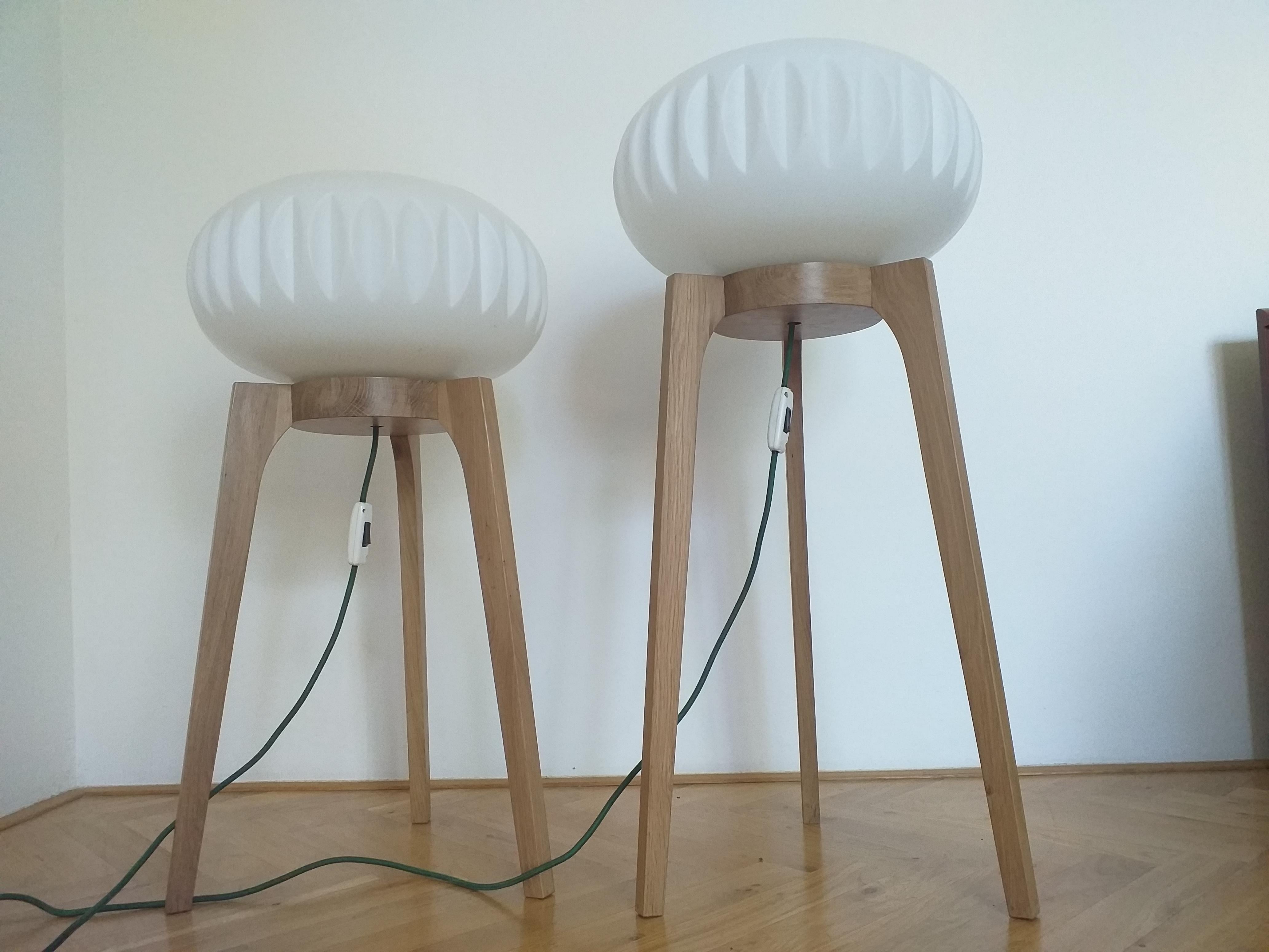 Late 20th Century Pair of Midcentury Big Floor Lamps, ULUV, 1970s For Sale
