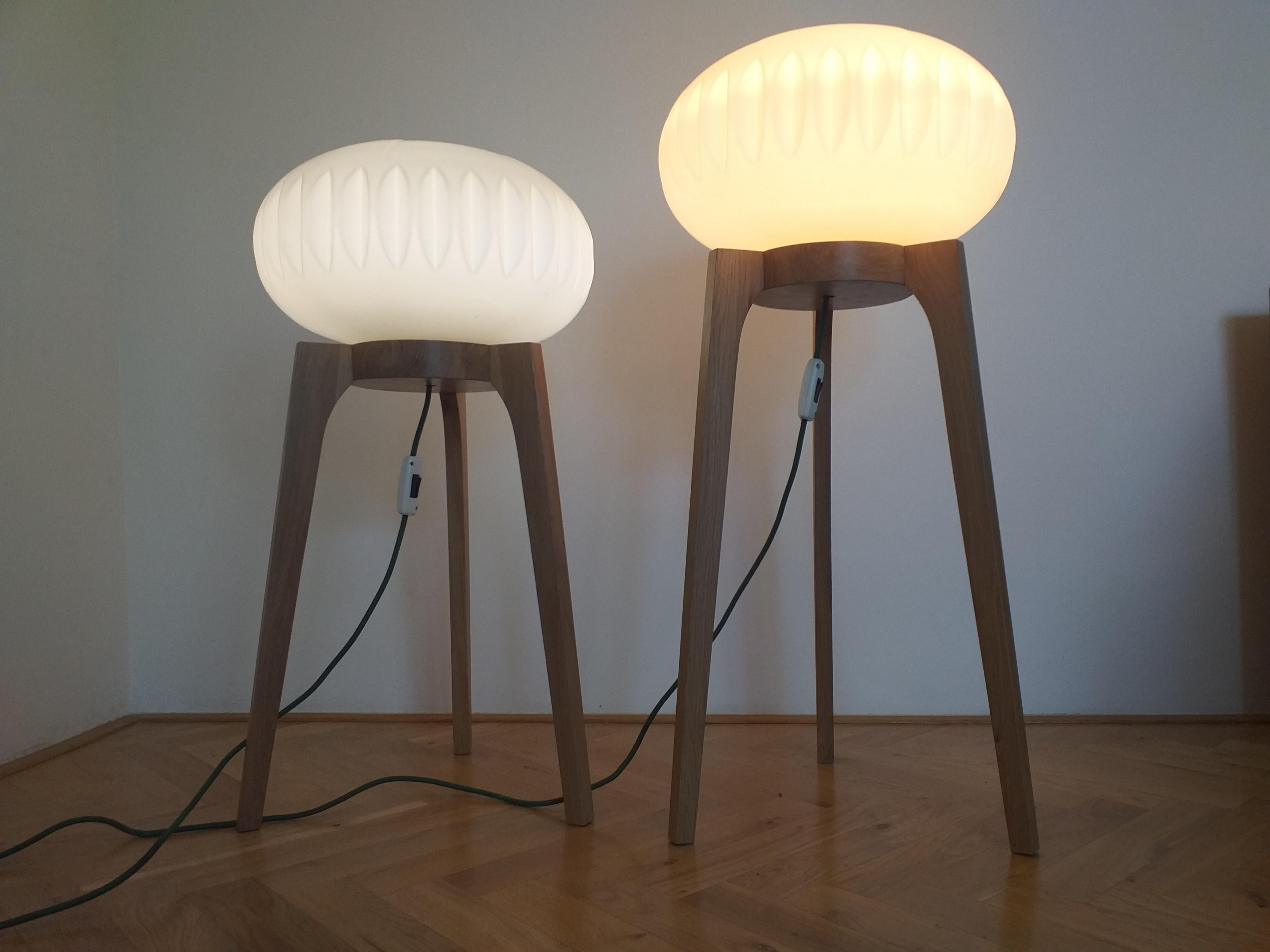 Pair of Midcentury Big Floor Lamps, ULUV, 1970s For Sale 1