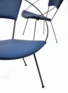 Pair of Mid-Century Black Iron Hoop Chairs by Cicchelli for Reilly-Wolff, 1950s