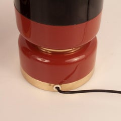 Pair of Midcentury Brass and Lacquered Table Lamps by CLAR, Spain, 1970s
