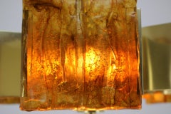 Pair of Midcentury Brass and Resin Pendants, Hungary, 1970s