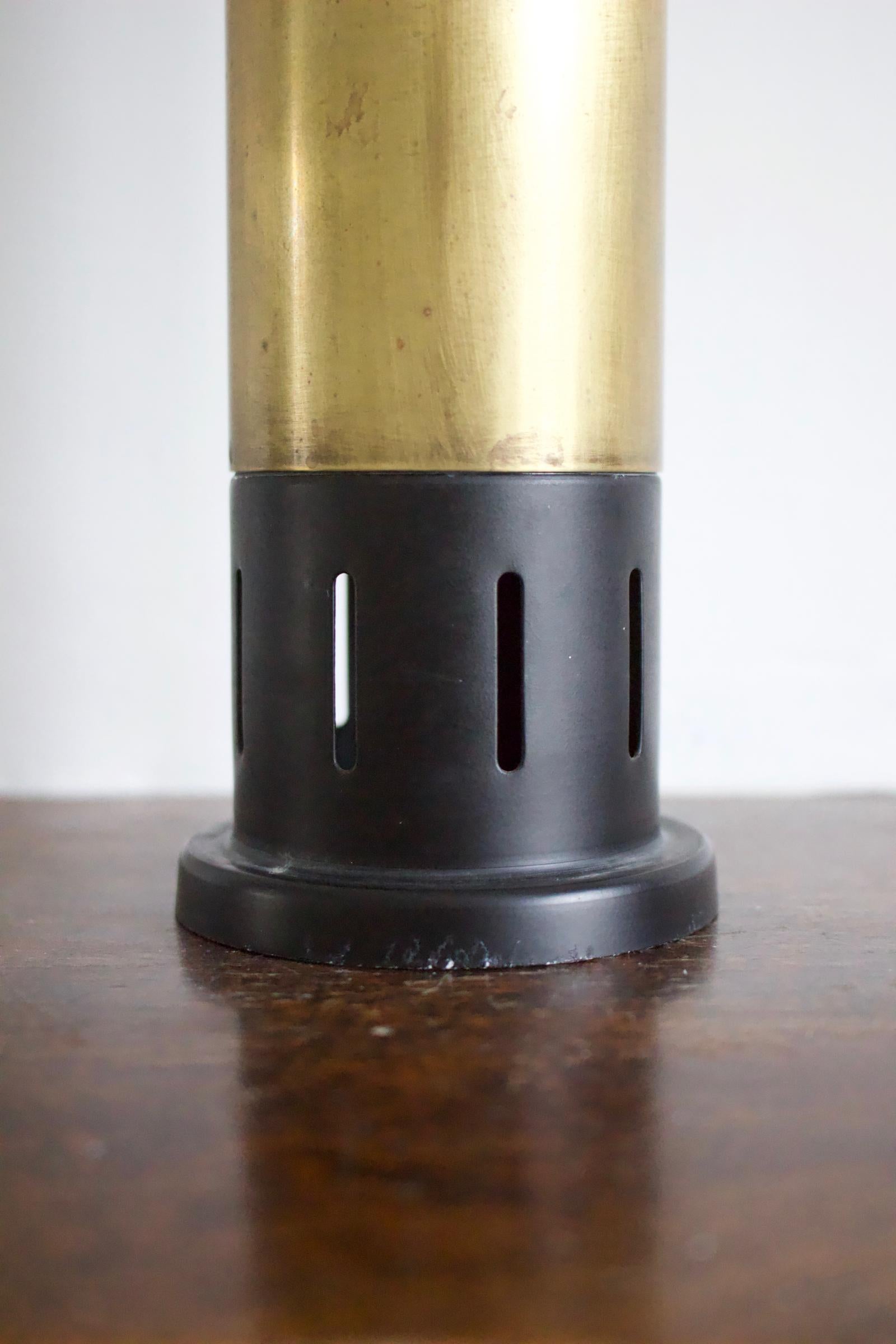 Metal Pair of Midcentury Brass and Satin Glass Pendant Lights Attributed to Stilnovo