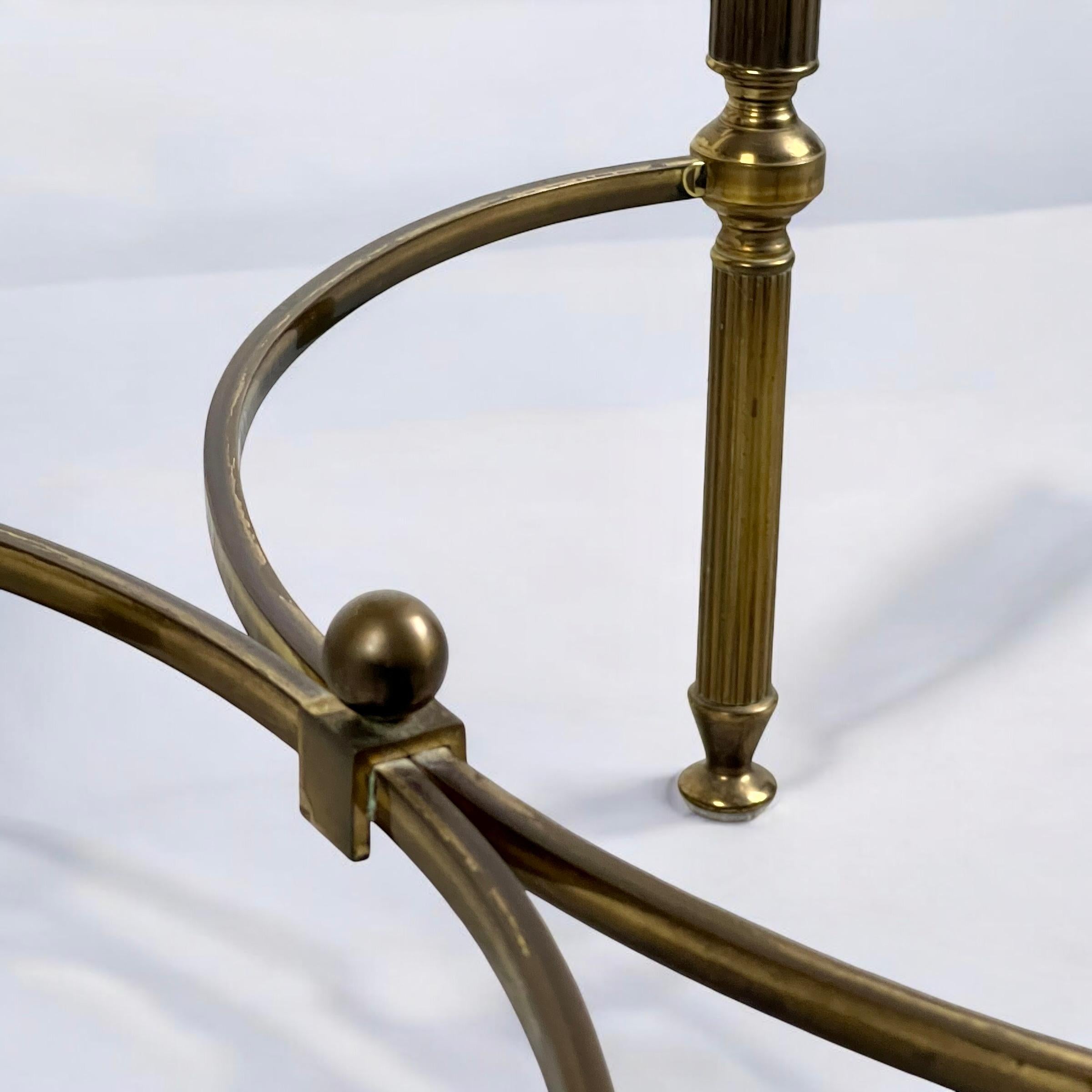 Pair Of Midcentury Brass And Smoked Glass Side, Lamp Or Bedside Tables For Sale 2