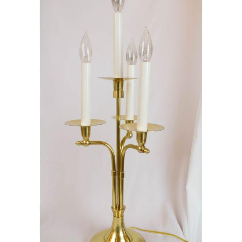 Pair of Midcentury Brass Candelabra In Excellent Condition For Sale In Canton, MA