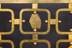 Pair of Midcentury Brass Daybed by Borsani and Sculptor Arnaldo Pomodoro