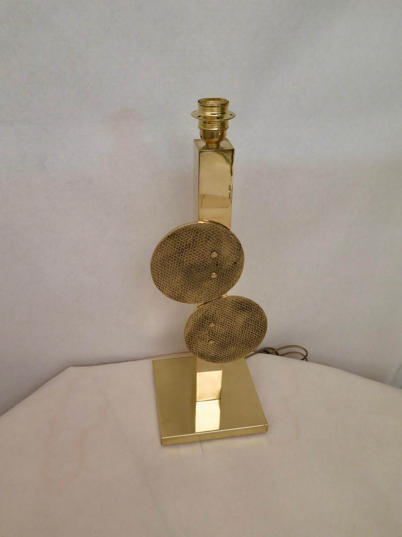 Mid-Century Modern Pair of Midcentury Brass Italian Table Lamp, 1980