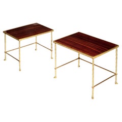 Pair of Midcentury Brass Low Tables in the style of Maison Baguès