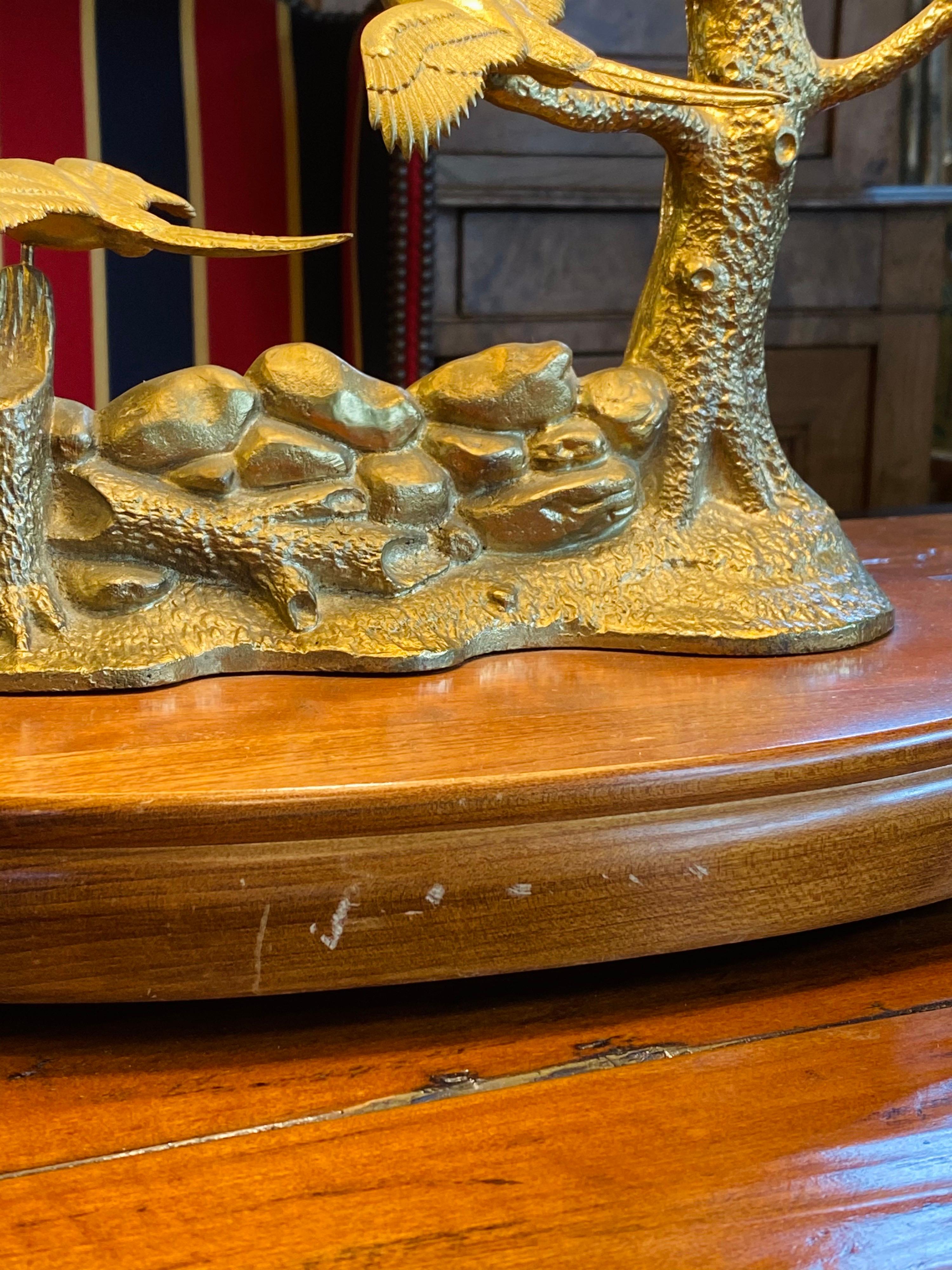 Pair of Midcentury Brass Pheasant Lamps by D.U. McDonald In Good Condition In Bridgehampton, NY