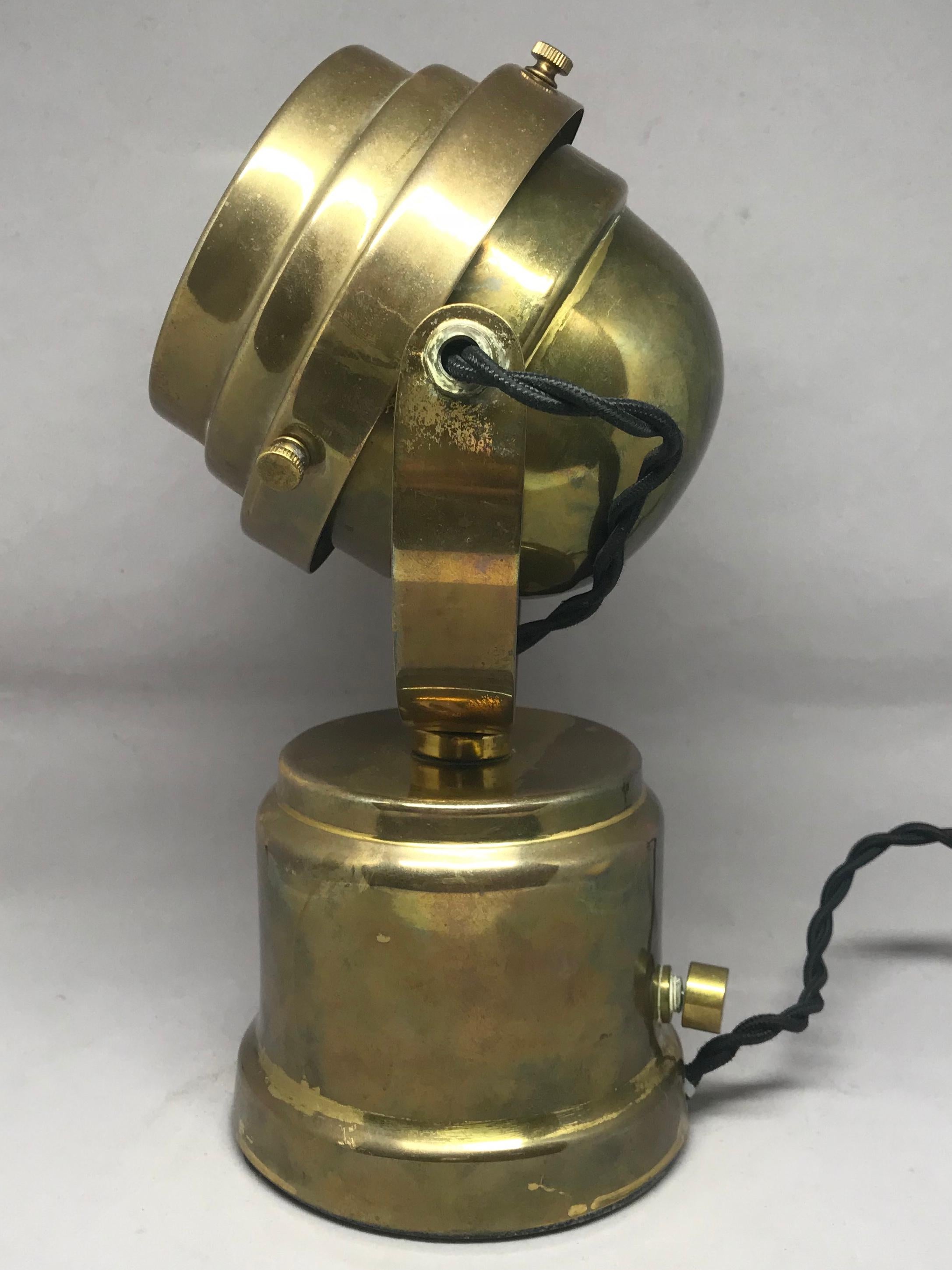 20th Century Pair of Midcentury Brass Spotlights For Sale