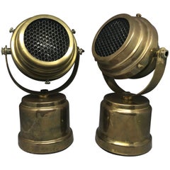 Vintage Pair of Midcentury Brass Spotlights