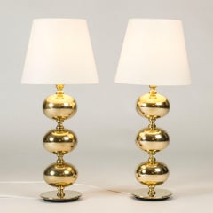 Pair of Midcentury Brass Table Lamps by Henrik Blomqvist, Sweden, 1960s