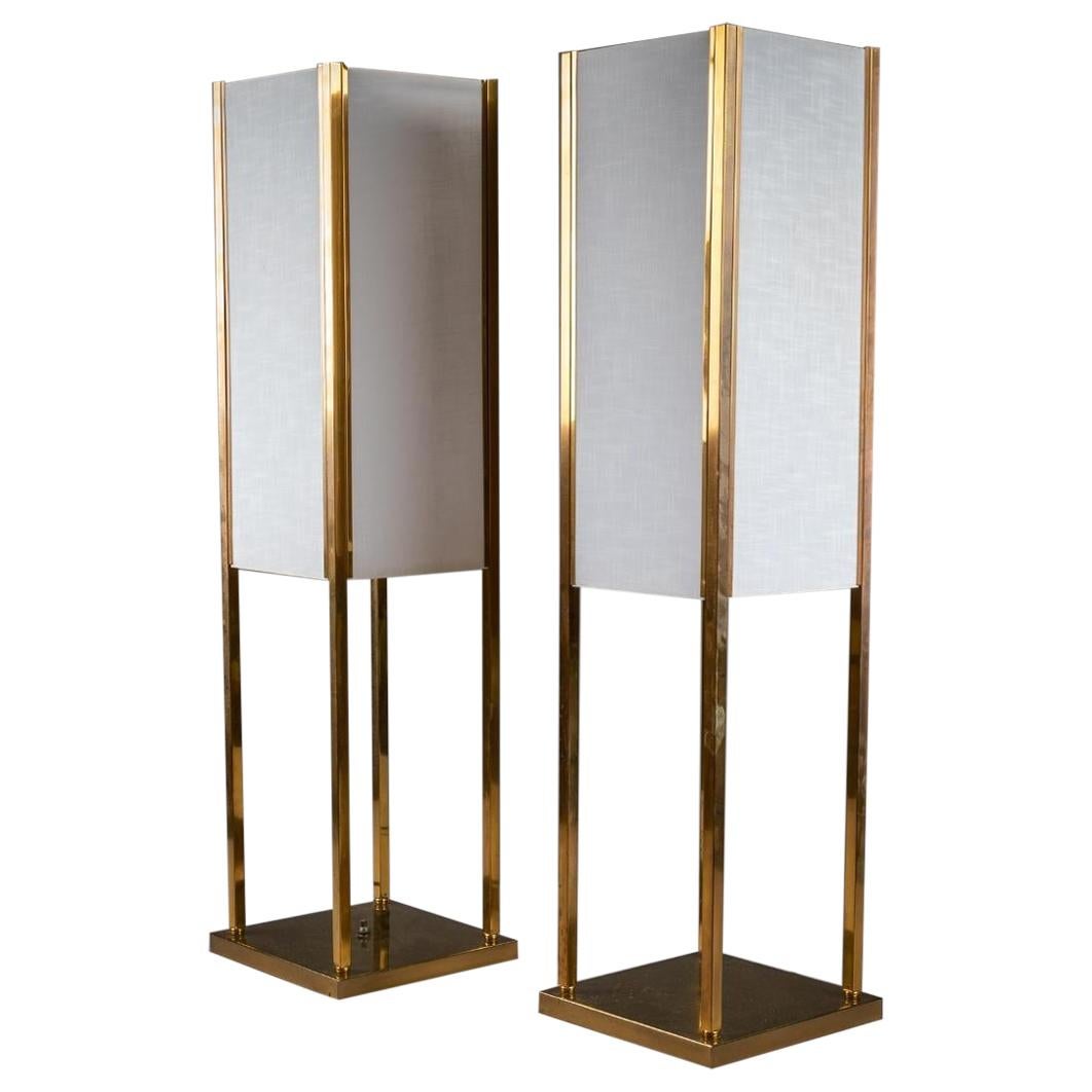 Pair of Midcentury Brass Table Lamps 