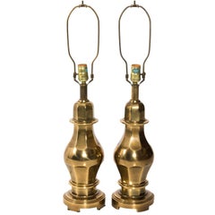 Pair of Midcentury Brass Urn Lamps
