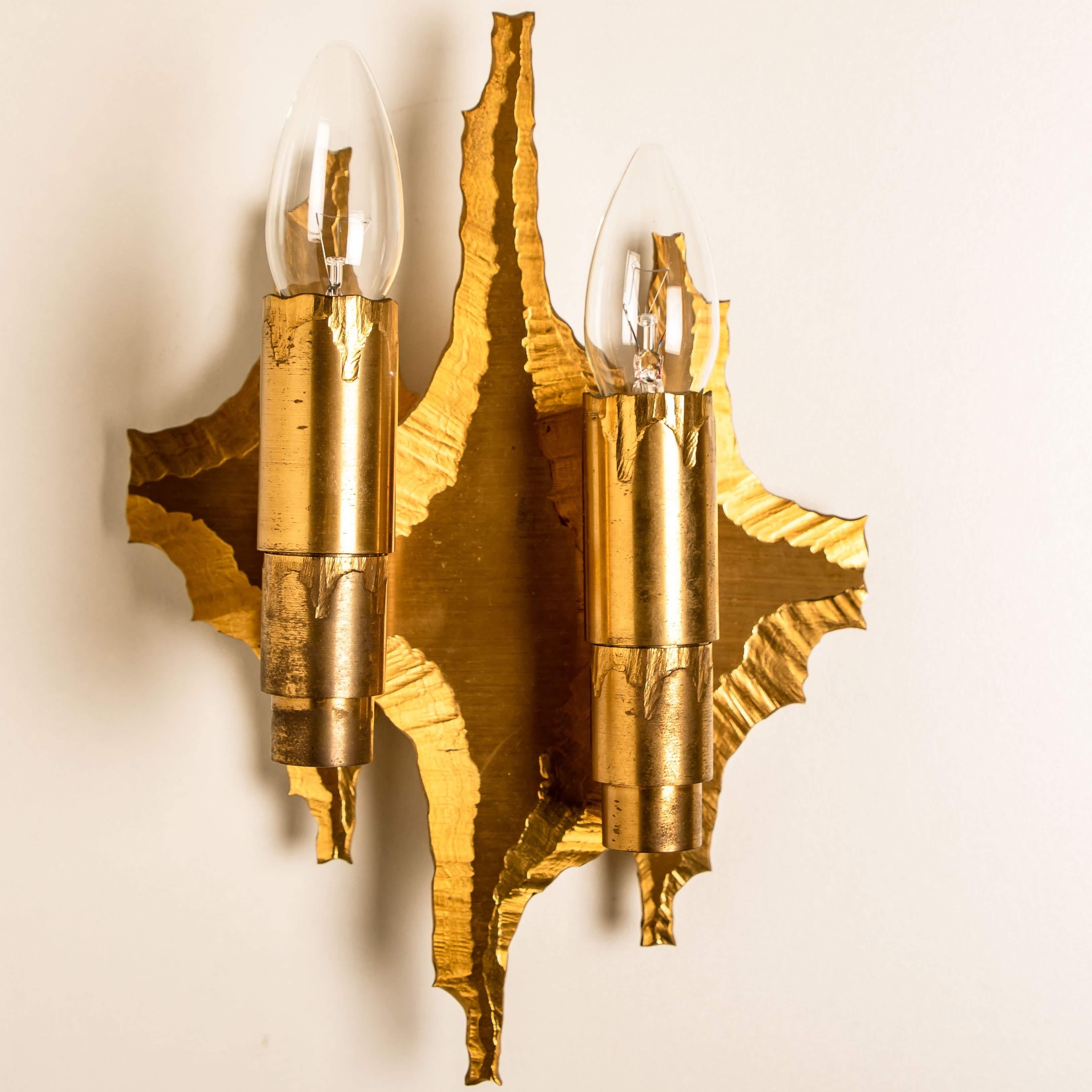 Pair of Midcentury Brass Wall Sconces, 1970 3
