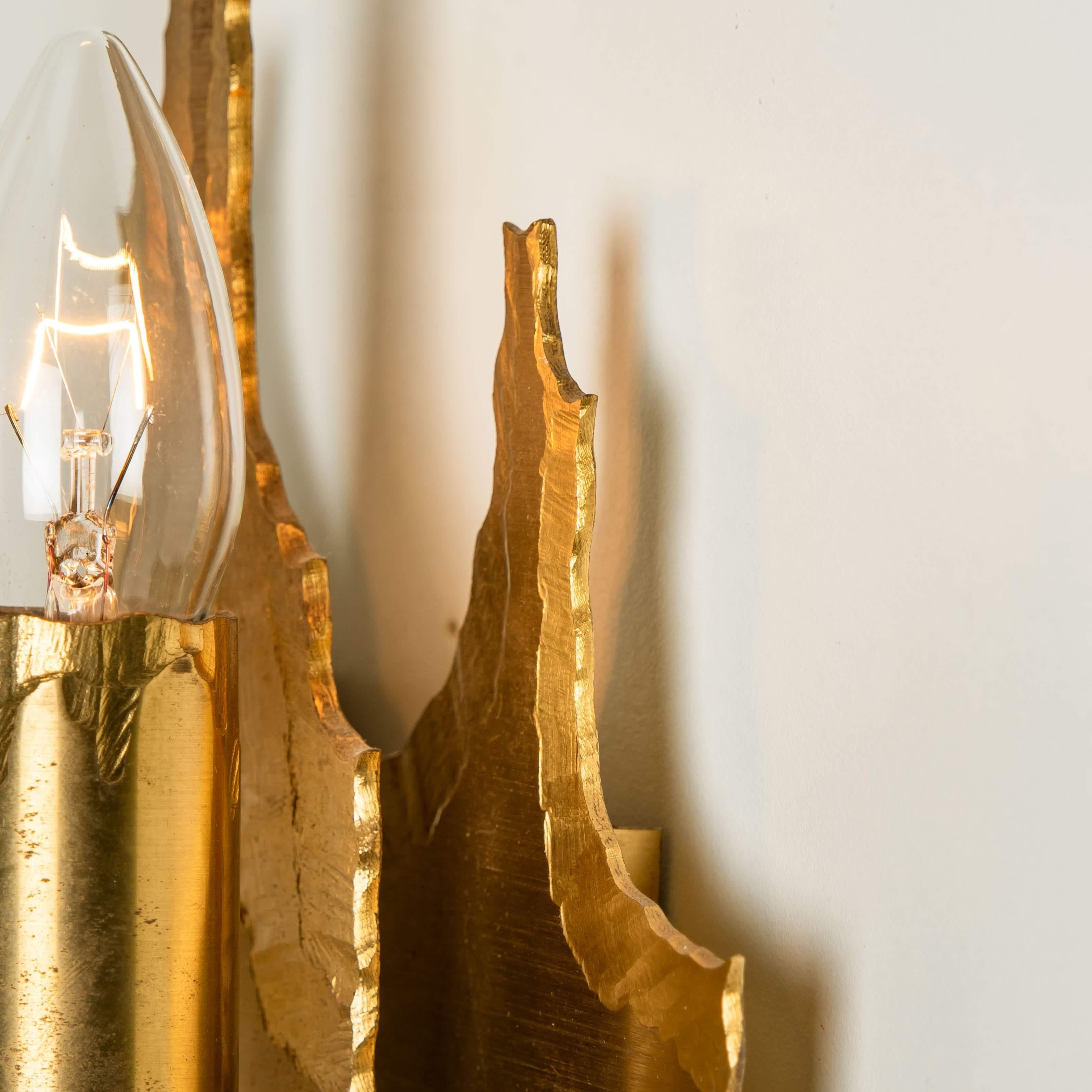 Pair of Midcentury Brass Wall Sconces, 1970 2