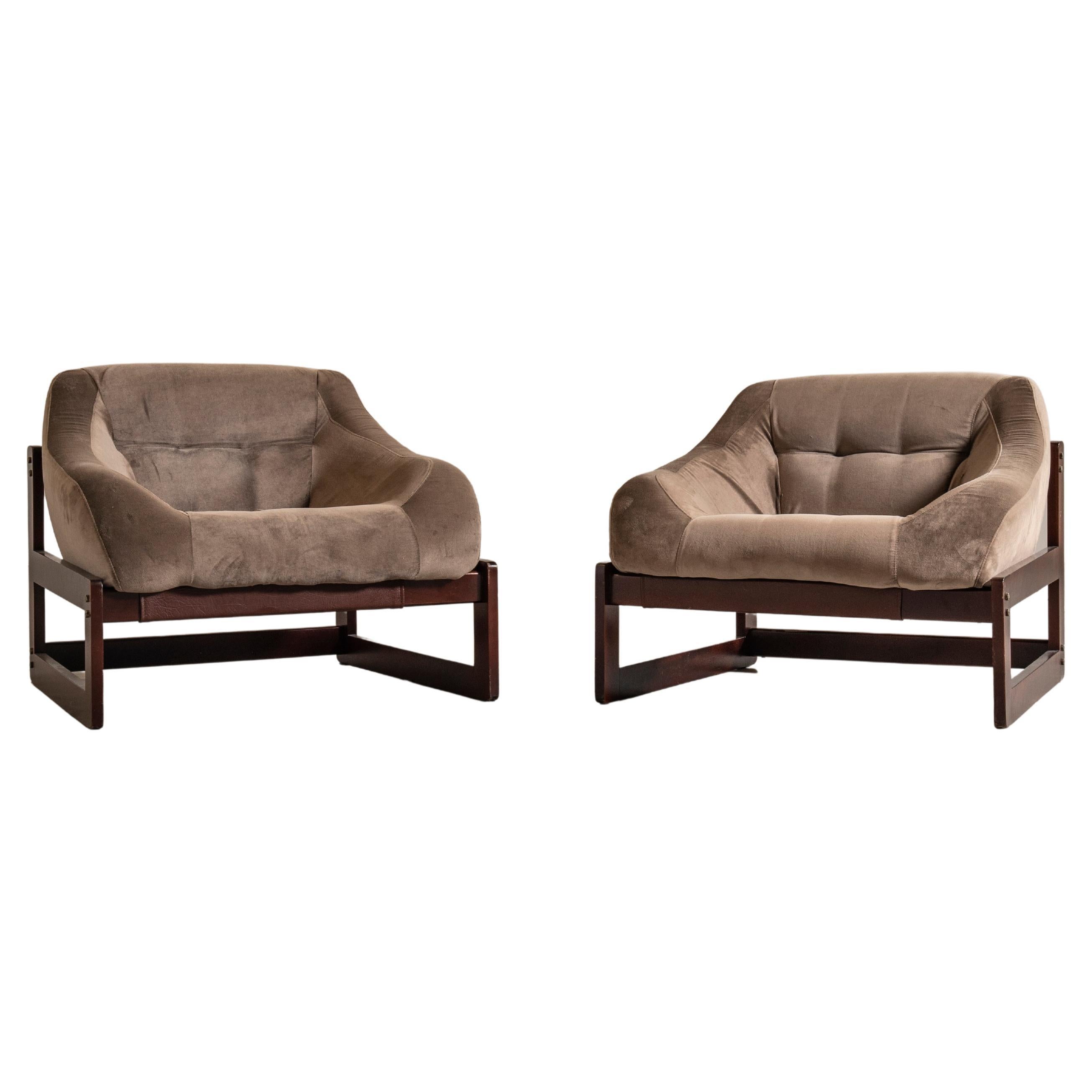 Pair of Midcentury Brazilian Armchairs by Percival Lafer, 1970s For Sale