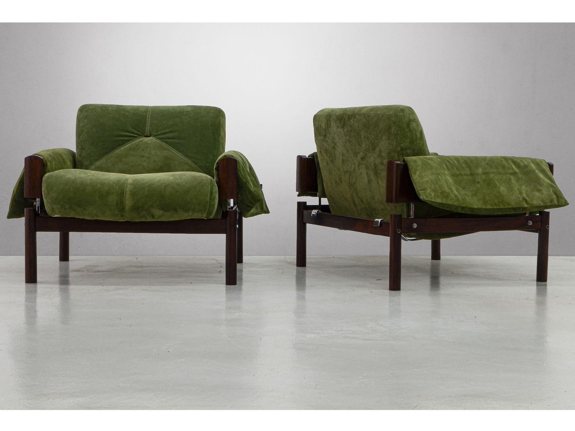 Pair of Midcentury Brazilian MP-13 Armchairs by Percival Lafer, 1970s In Excellent Condition In Sao Paulo, SP