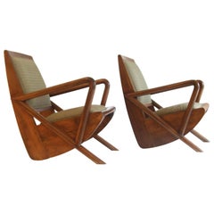 Pair of Midcentury Burma Bentwood Lounge Chairs