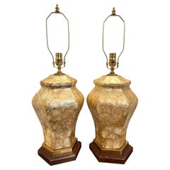 Pair of Midcentury Capiz Lamps