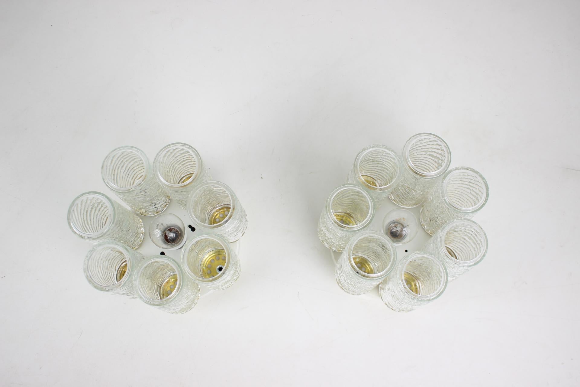 Czech Pair of Midcentury Ceiling Lamps, Napako, 1970s For Sale