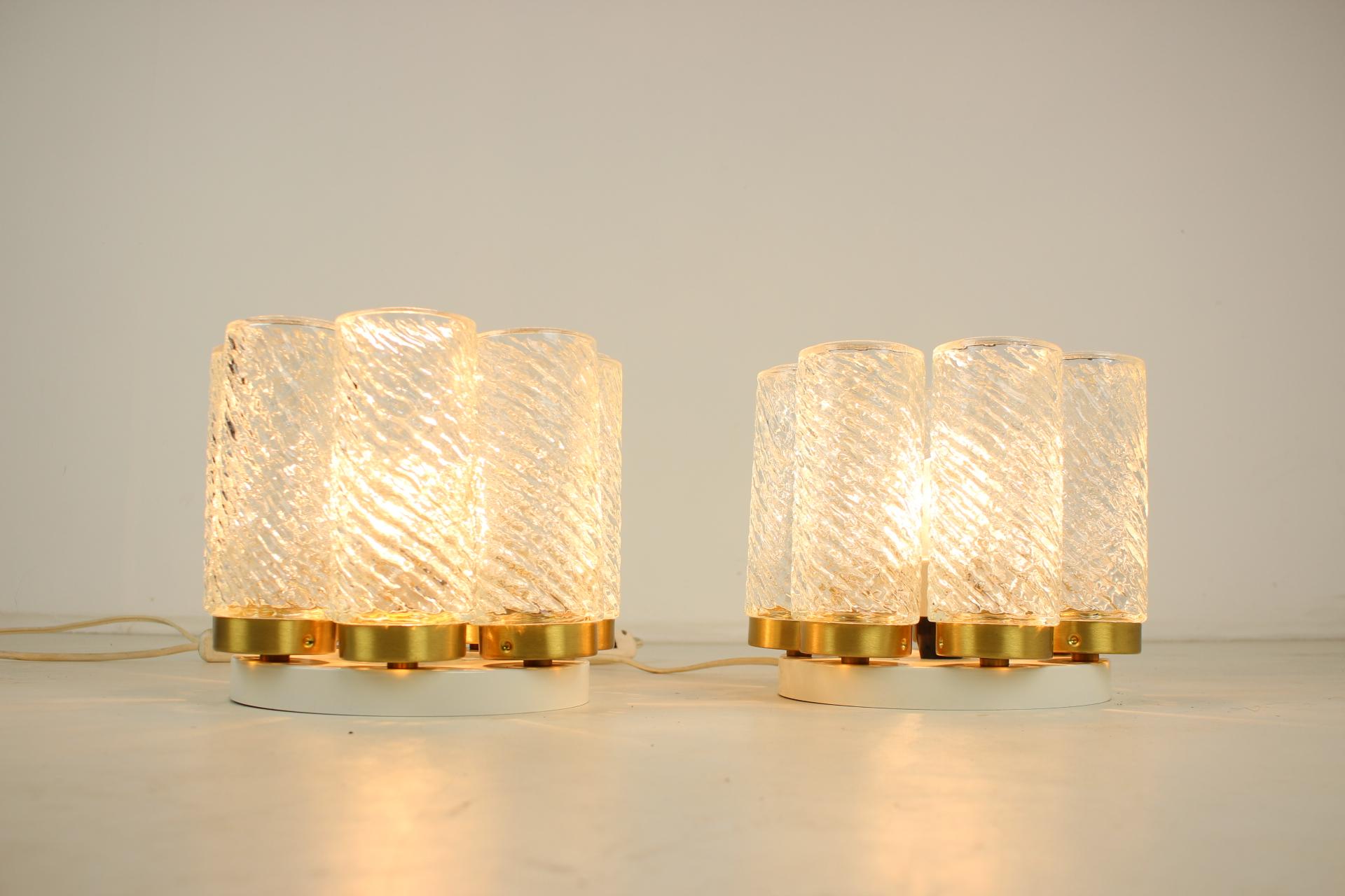 Pair of Midcentury Ceiling Lamps, Napako, 1970s For Sale 1
