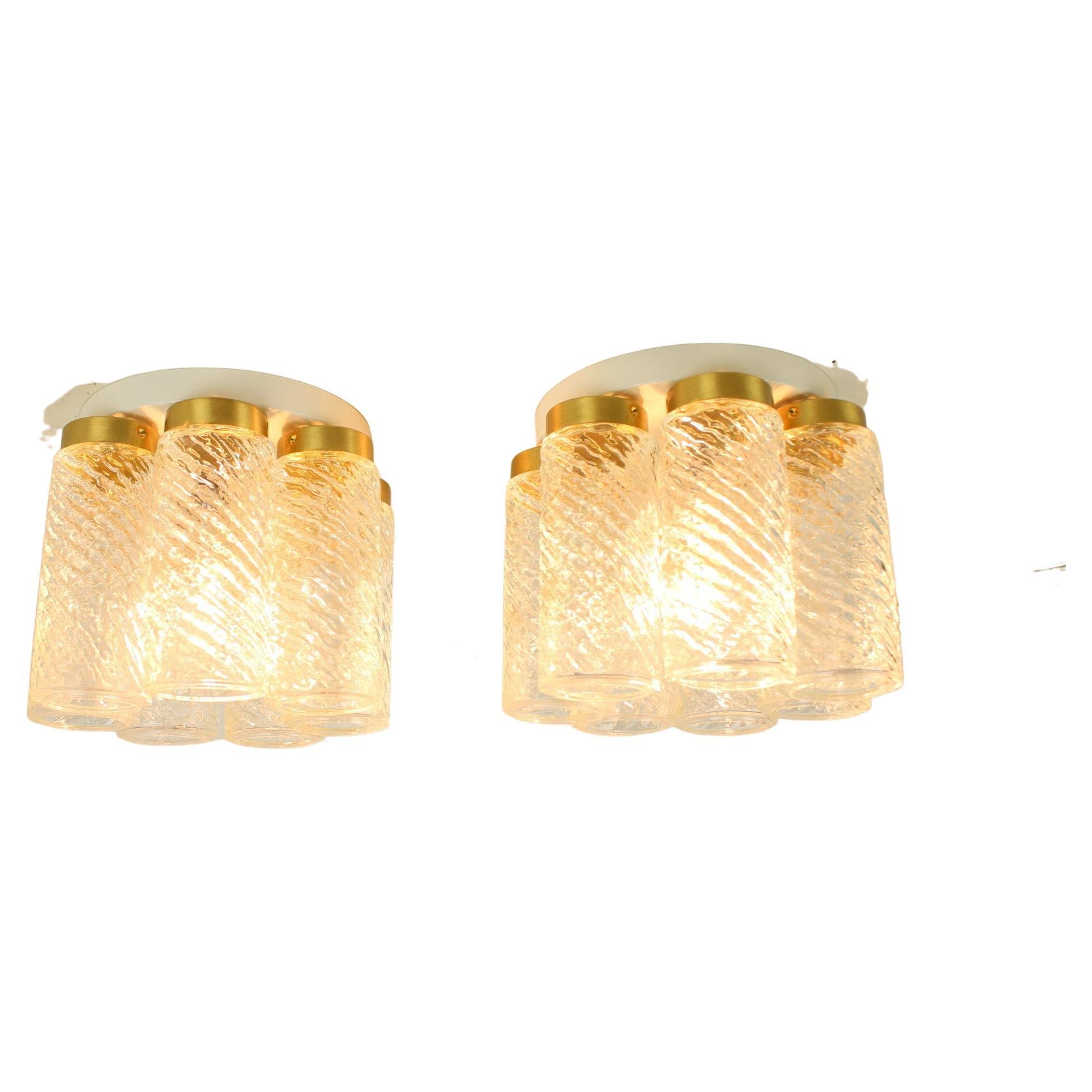 Pair of Midcentury Ceiling Lamps, Napako, 1970s For Sale