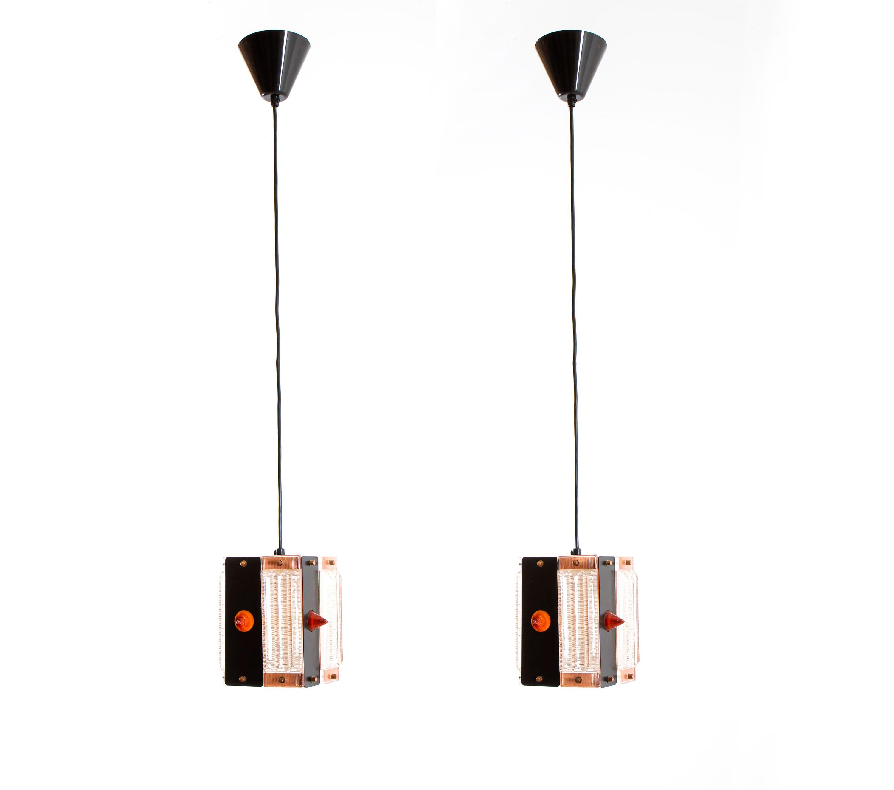 Mid-Century Modern Pair of Midcentury Ceiling Pendants, Norway, 1960s For Sale