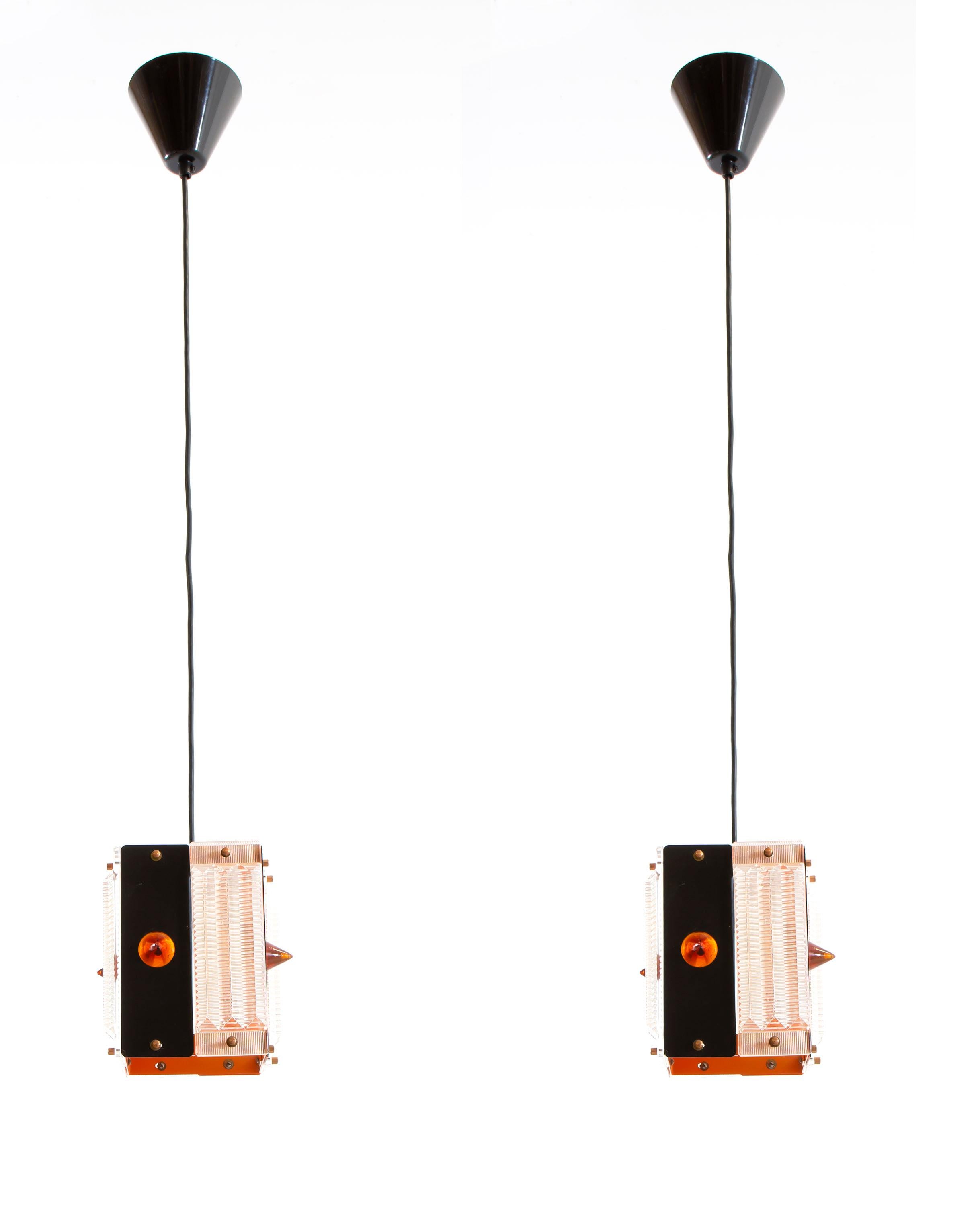 Pair of Midcentury Ceiling Pendants, Norway, 1960s In Good Condition For Sale In Oslo, NO