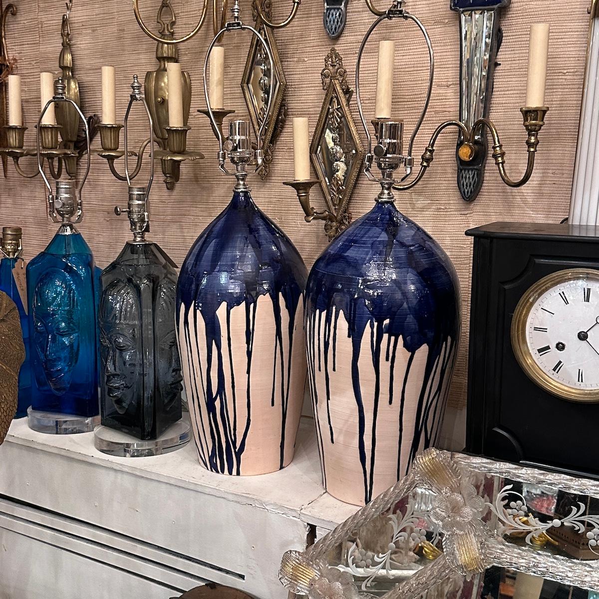 Milieu du XXe siècle Paire de lampes en céramique du milieu du siècle dernier en vente