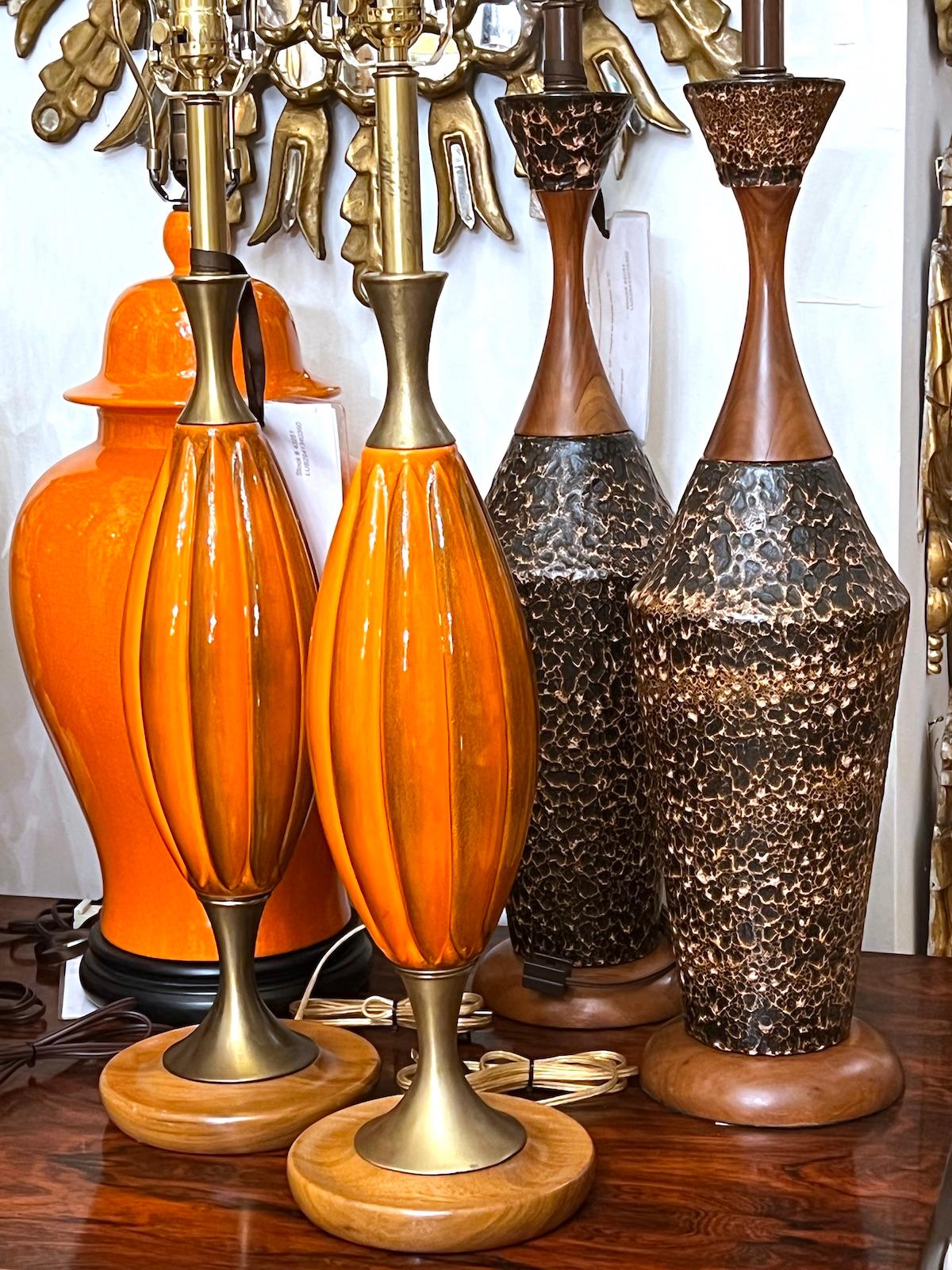 Pair of Midcentury Ceramic Lamps For Sale 2