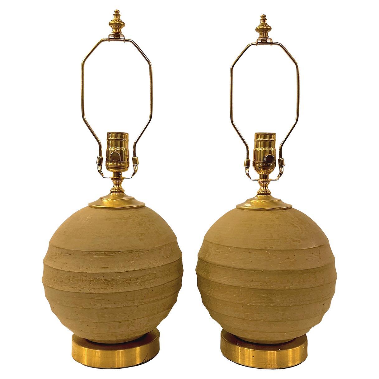 Pair of Midcentury Ceramic Lamps For Sale