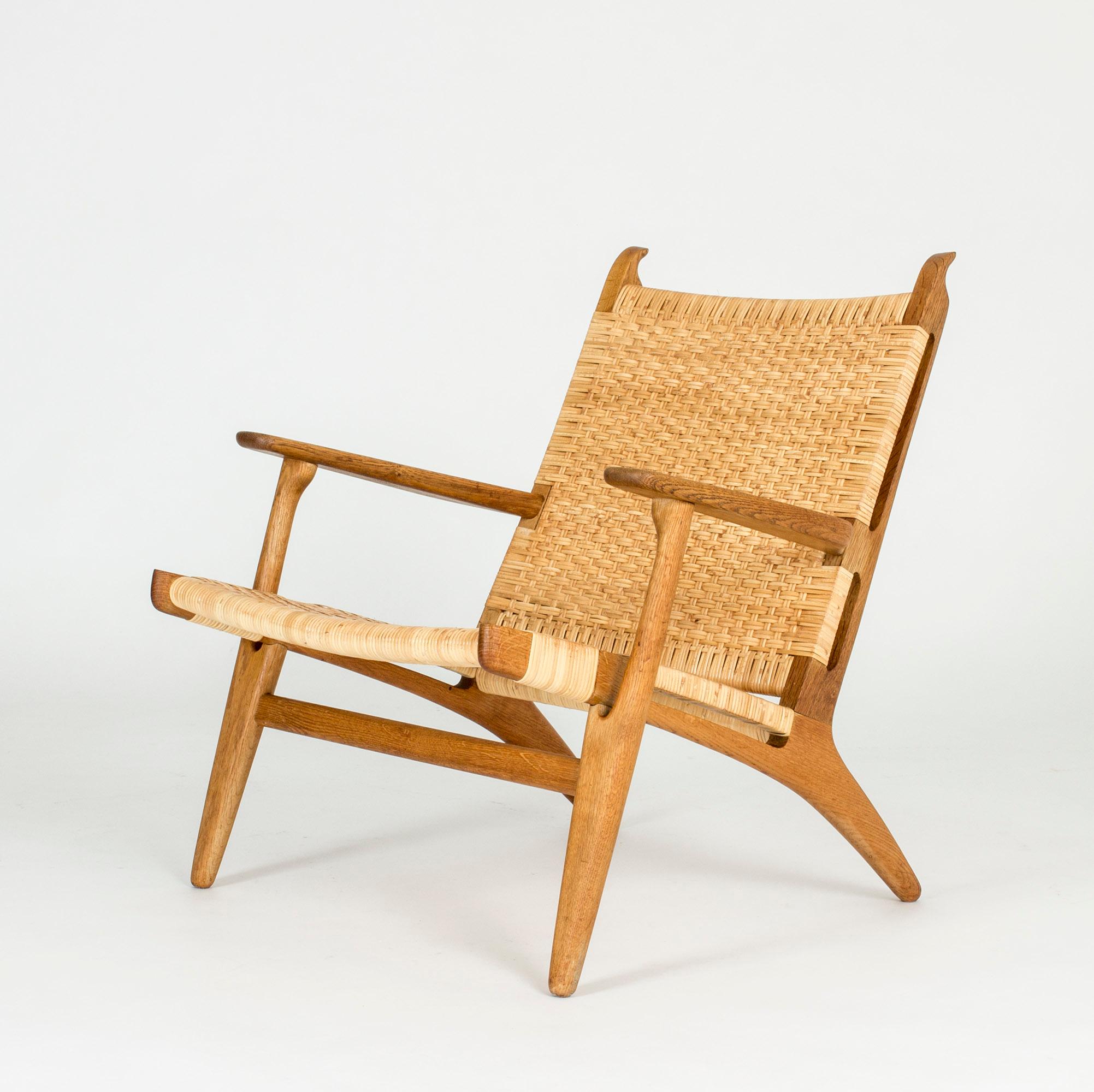 Danish Pair of Midcentury “CH 27” Lounge Chairs by Hans J. Wegner