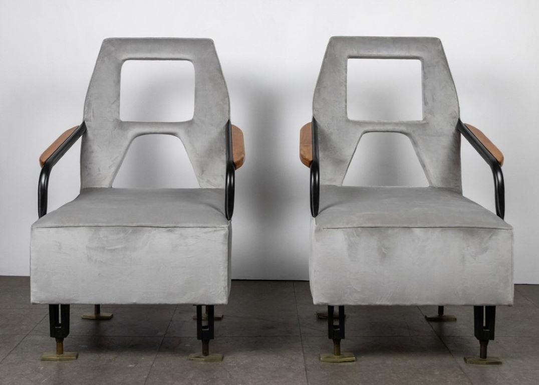 Pair of midcentury chairs attrb. to B.B.P.R.  In Excellent Condition For Sale In Torino, IT