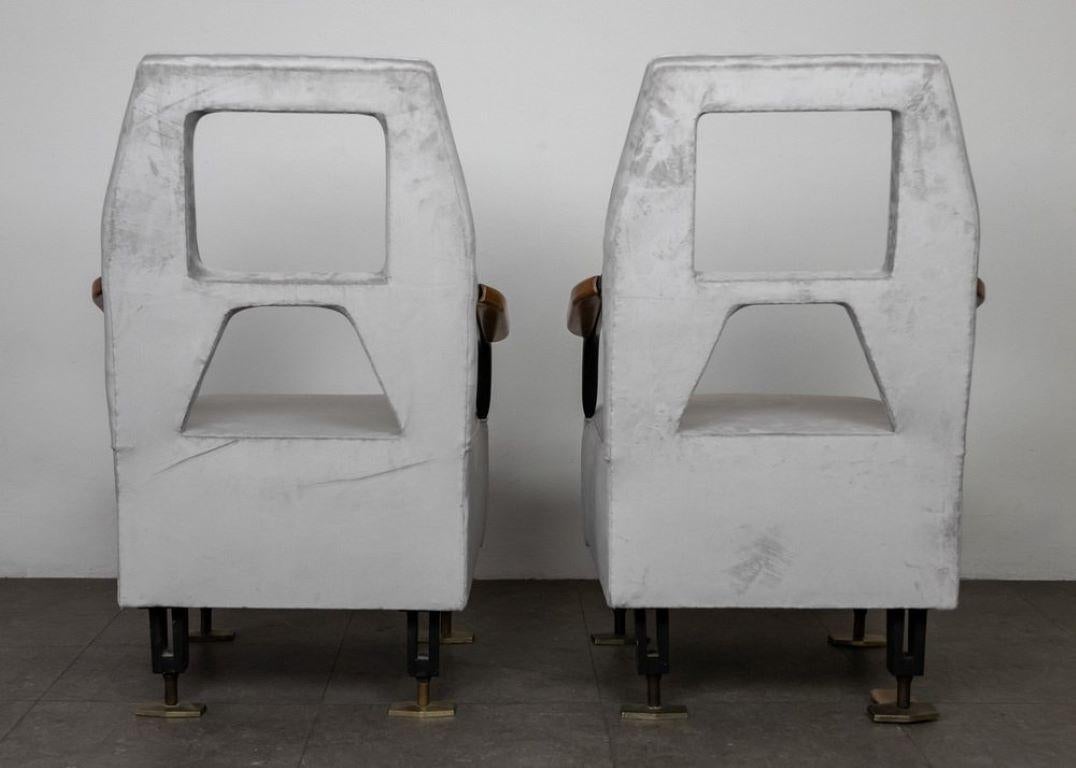Mid-20th Century Pair of midcentury chairs attrb. to B.B.P.R.  For Sale