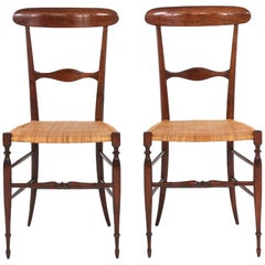 Pair of Midcentury Chairs by Colombo Sanguineti for Chiavari, 1950s