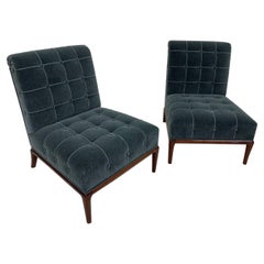 Pair of Mid Century Modern Chairs in the Style of Robsjohn-Gibbings in Mohair